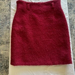 Elegant Red Wool Skirt - Made in Spain - Vintage